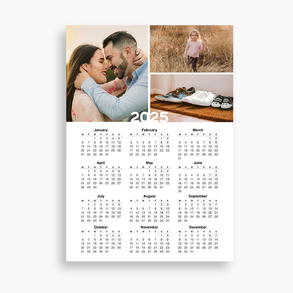 Personalised Photo A4 Page Calendar 2025 (English)