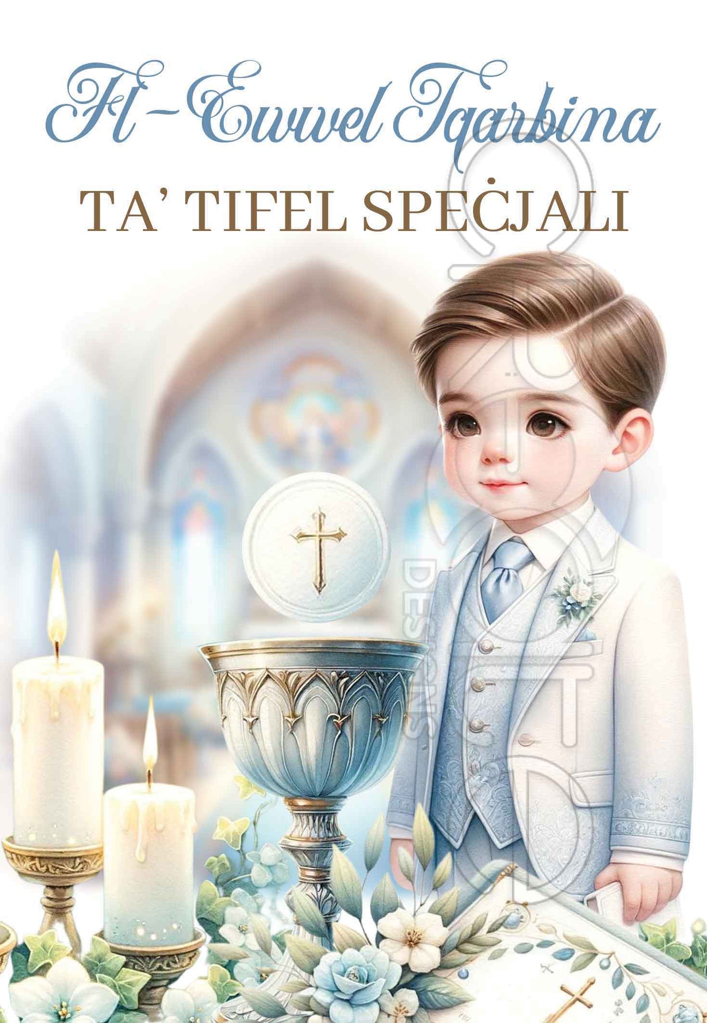 Holy Communion card for a boy