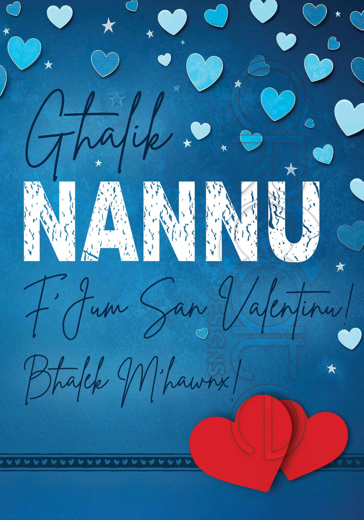 Valentines Day Card (Large) For Nannu