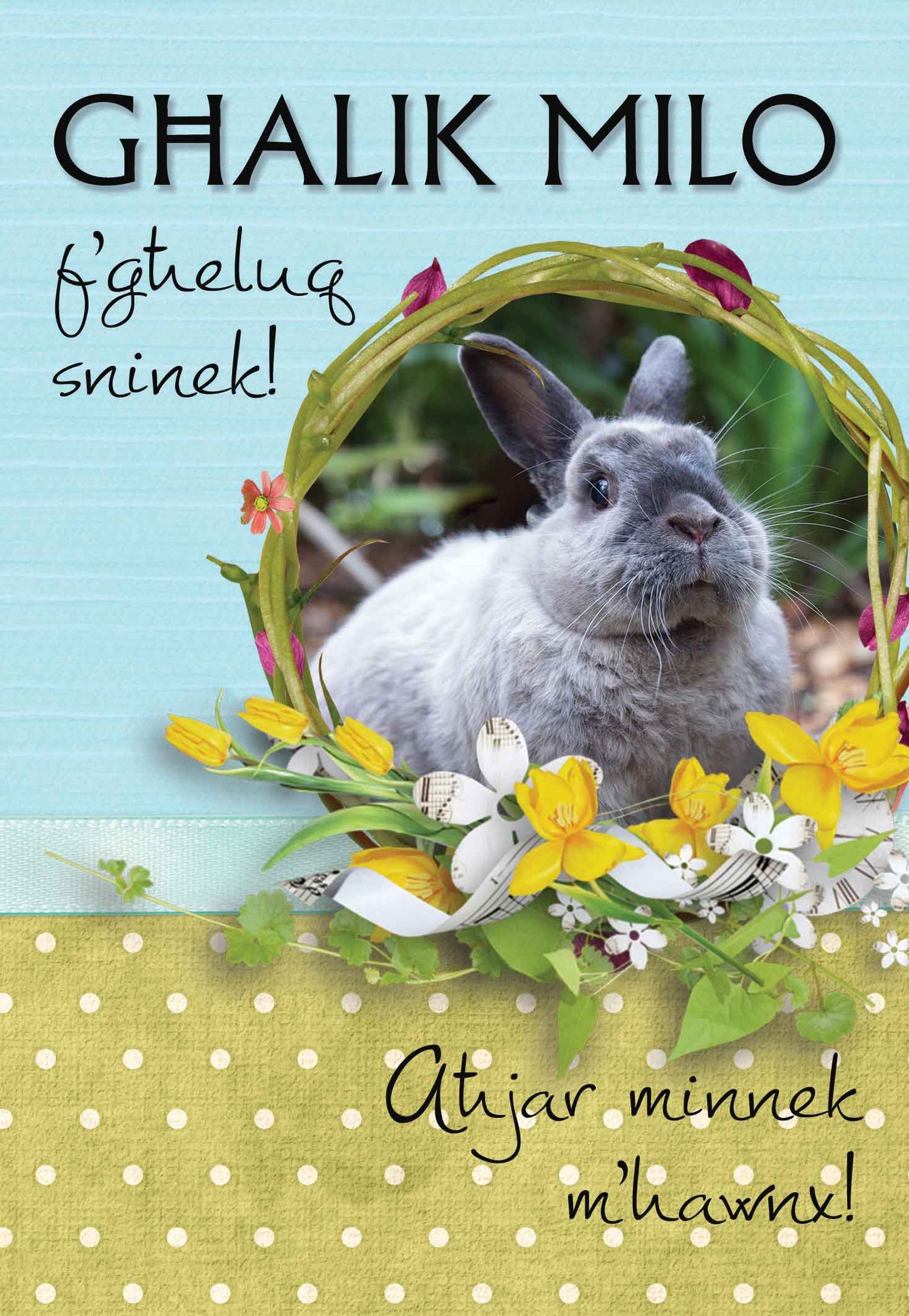 Personalised card for pet (rabbits)