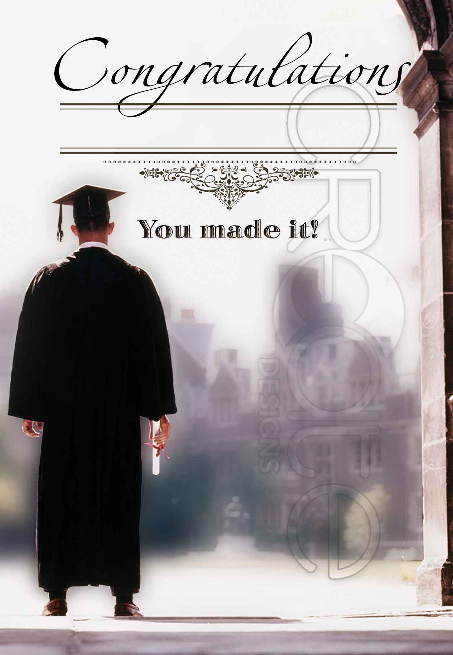 Graduation card (Open Male) English