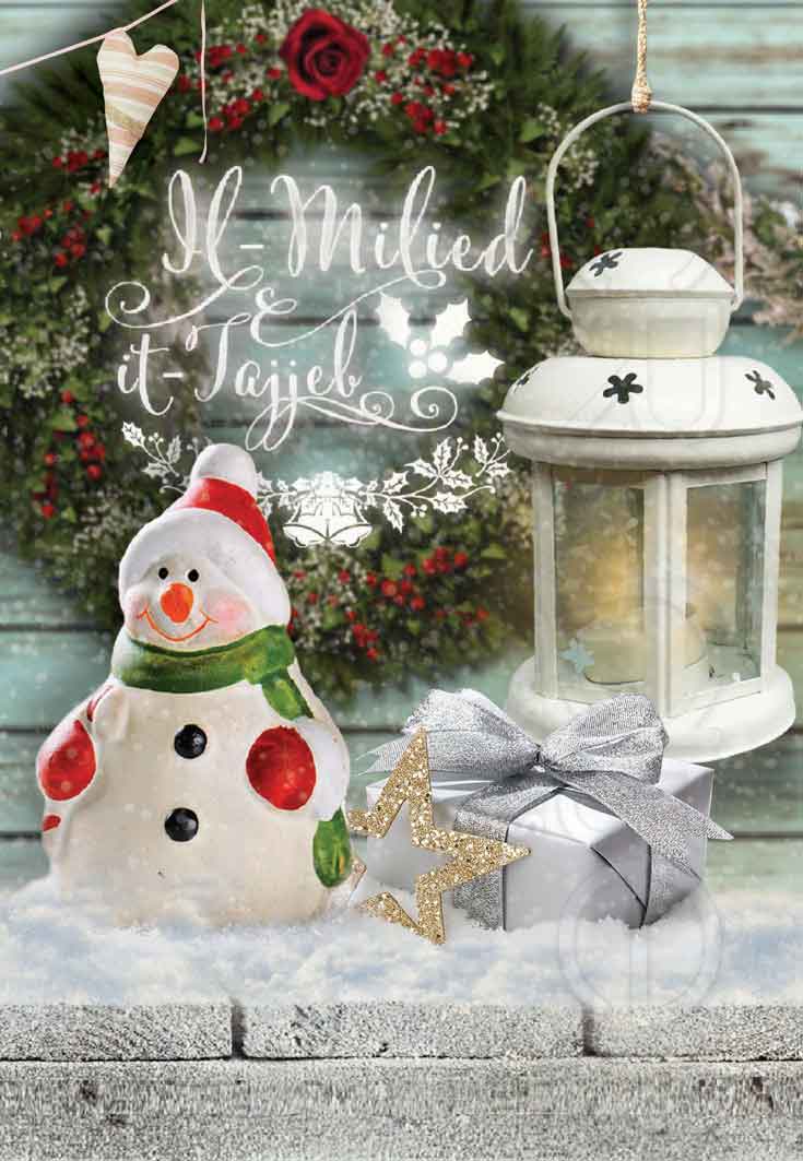 Christmas card (with a snowman wooden background)