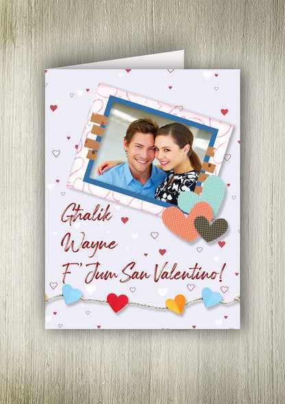 Kartolina għal San Valentino Personalizzata (Frame Blu)