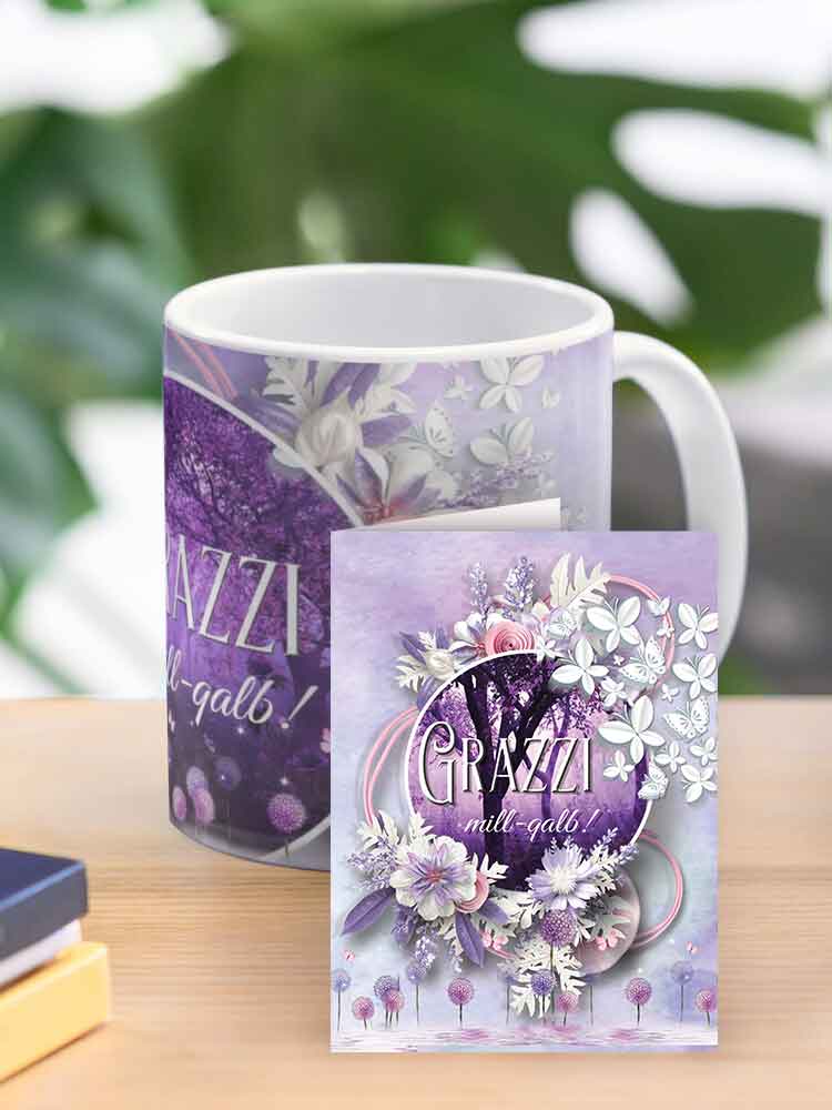 Thank you Mug for a woman on a purple background