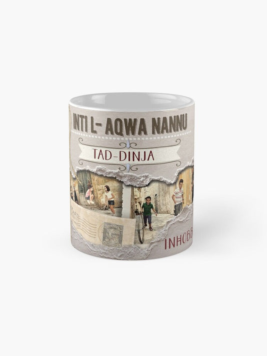 Mug għan-Nannu bi sfond ta' kartuna mqatta