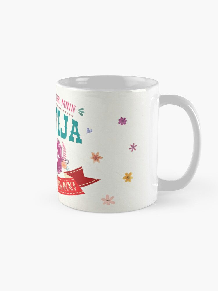 Mug għal Neputija Adulta bil-fjuri