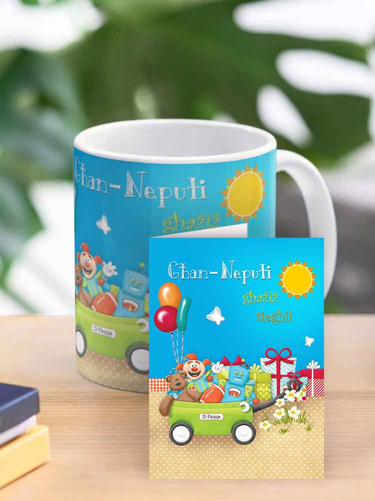 Mug for a young nephew boy (with toys)