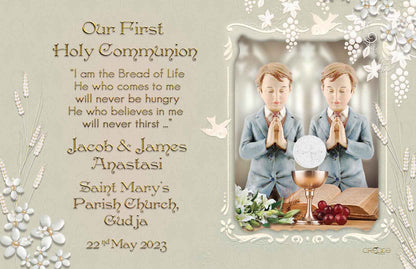 Holy Communion Commemorative Card (Santi) Design 7