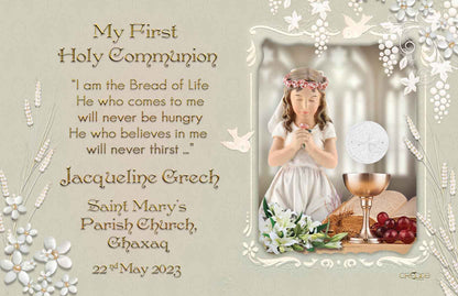 Holy Communion Commemorative Card (Santi) Design 7