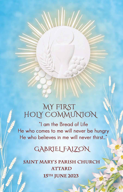 Holy Communion Commemorative Card (Santi) Design 8