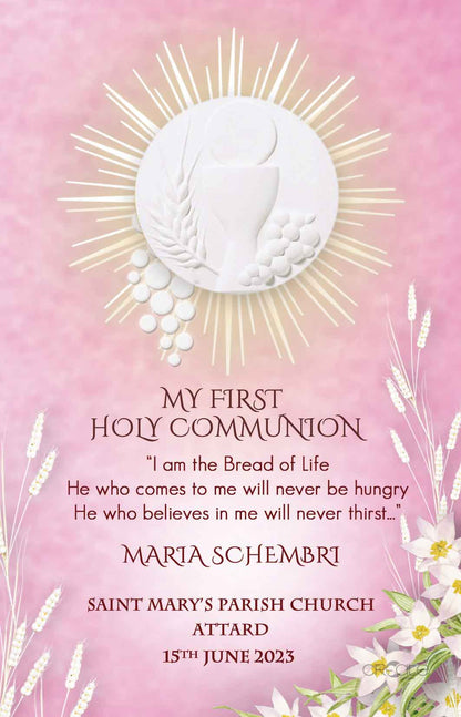 Holy Communion Commemorative Card (Santi) Design 8