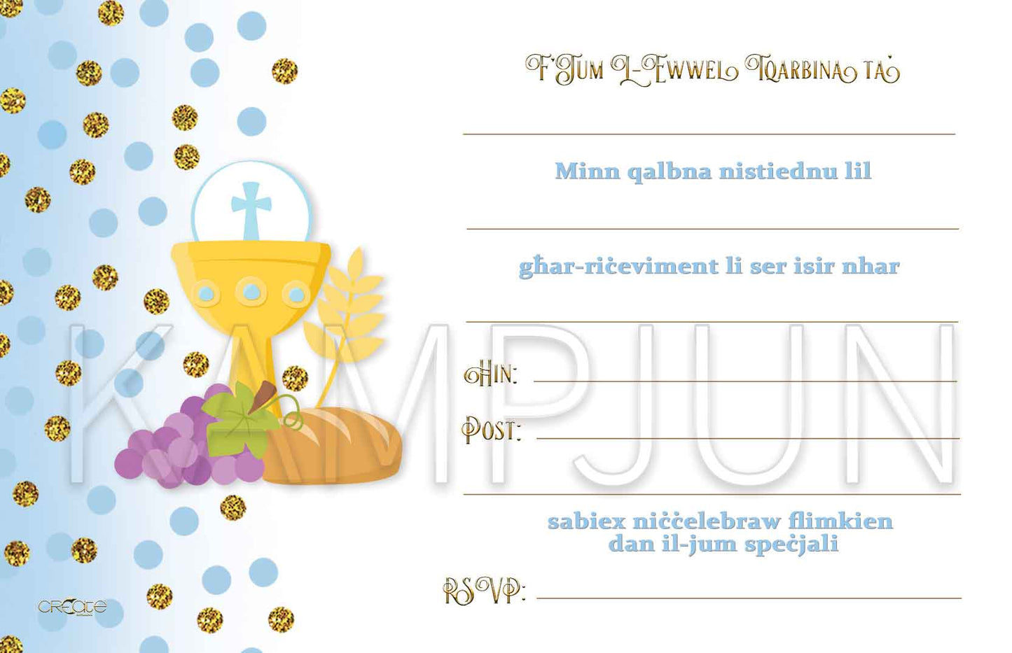 Holy Communion Invites Design 16