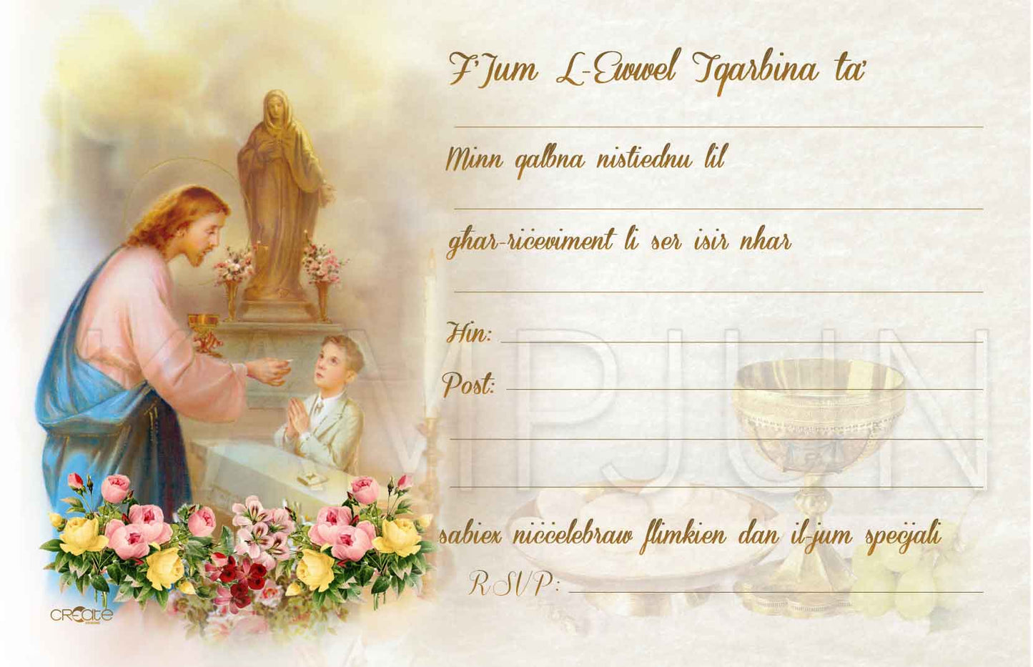 Holy Communion Invites Design 6