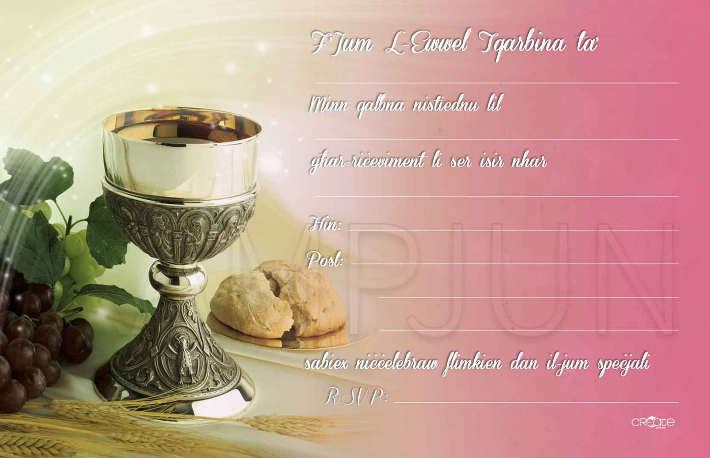 Holy Communion Invites Design 3