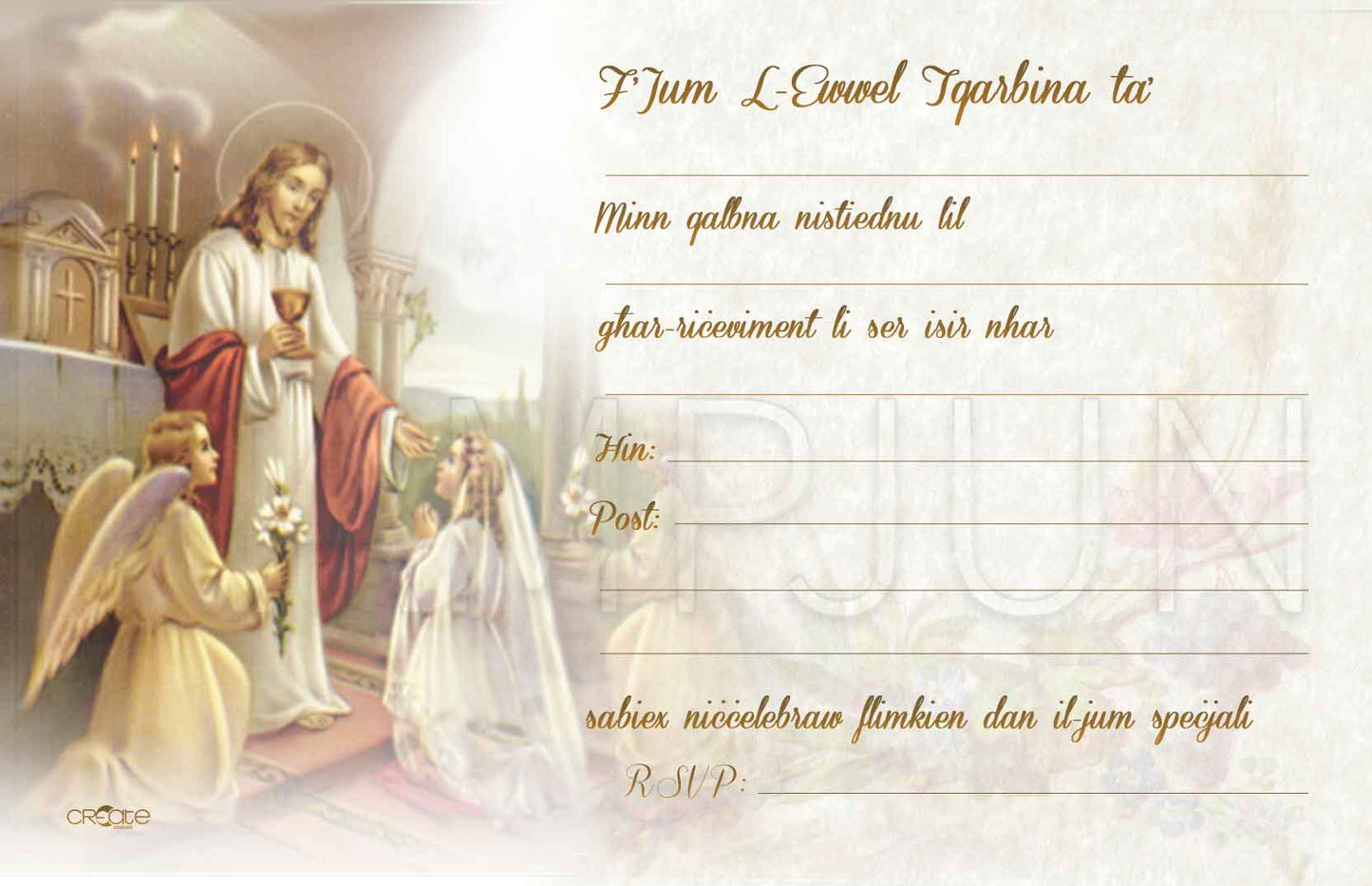 Holy Communion Invites Design 7