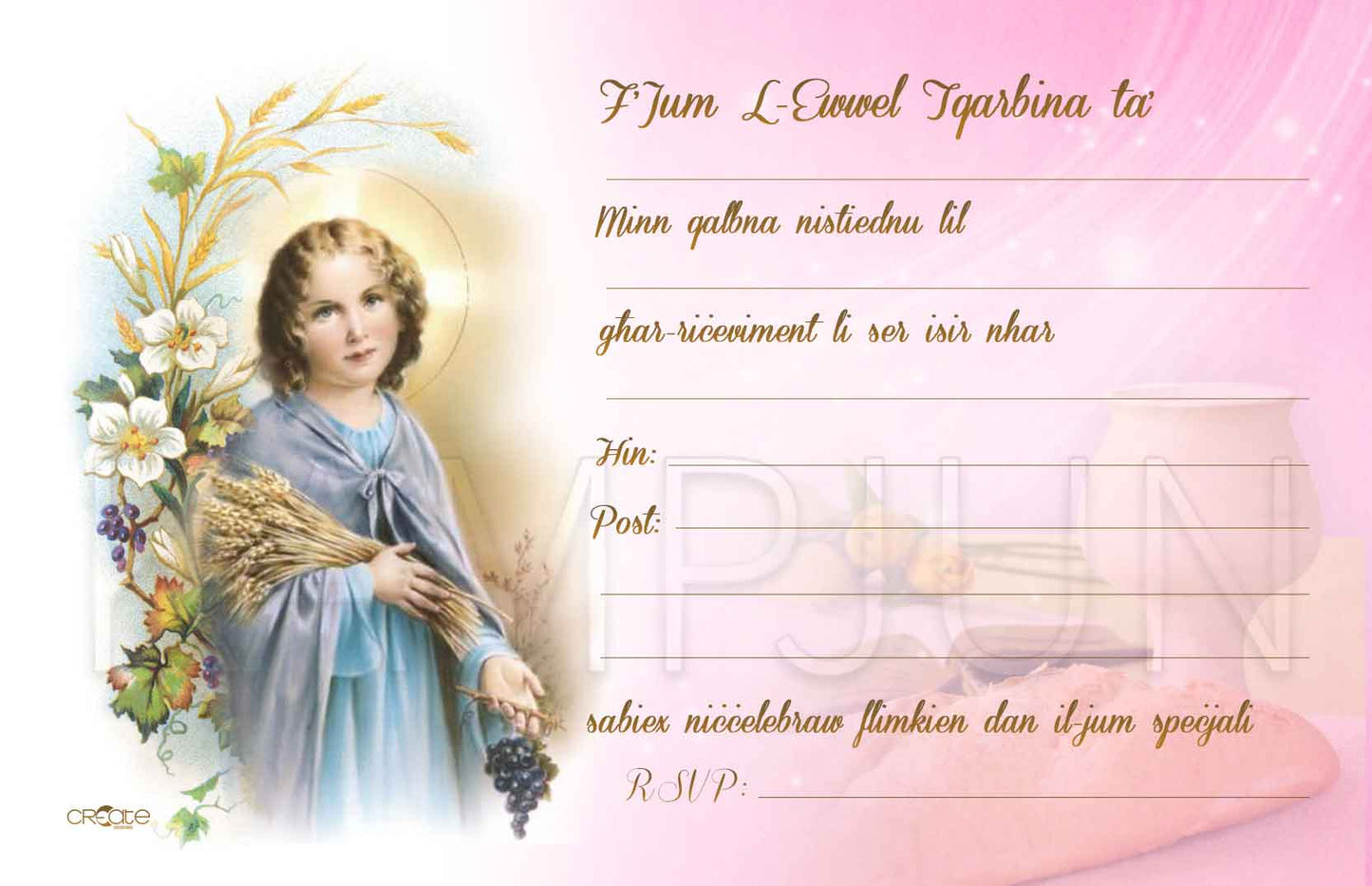 Holy Communion Invites Design 8